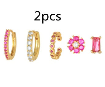Women's Fashion Flower Earrings Set
