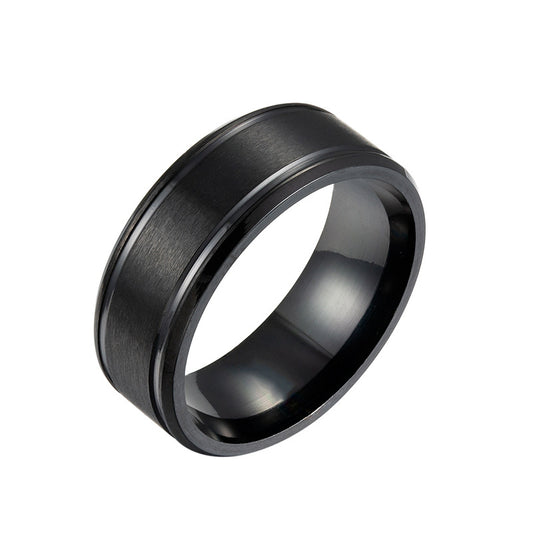 Men's Wedding Rings Black Silver Gold Pure 8MM Rings