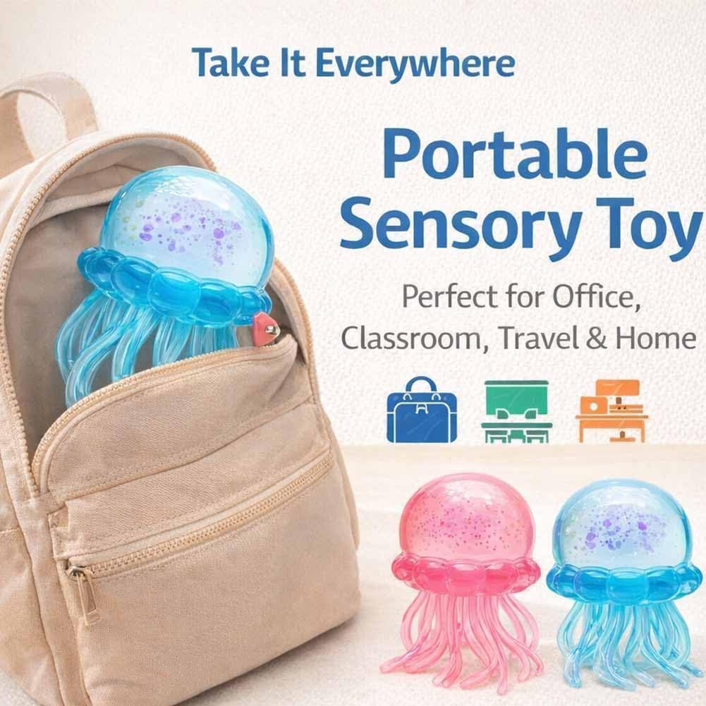 Nee-Doh Jelly Hops Octopus Fidget Toy - Waterproof Sensory Squishy Toy