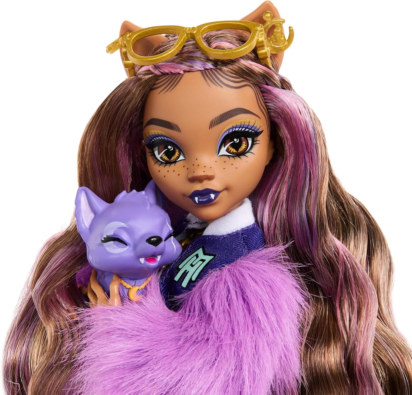 Monster High Clawdeen Wolf Doll with Pet Dog Crescent and Accessories like Backpack, Planner, Snacks and More, HRP65