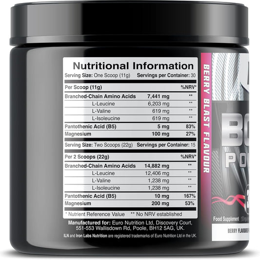 BCAA Powder (Berry Flavour) - 14,000Mg+ Bcaas per Serving - 10:1:1 Ratio 330 Grams - Amino Acids | Buy Online in UK