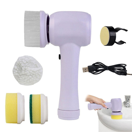 4‑in‑1 Electric Spinning Cleaning Brush – Cordless Handheld Scrubber for Home & Kitchen Cleaning - Scrub Brushes | Buy Online in UK