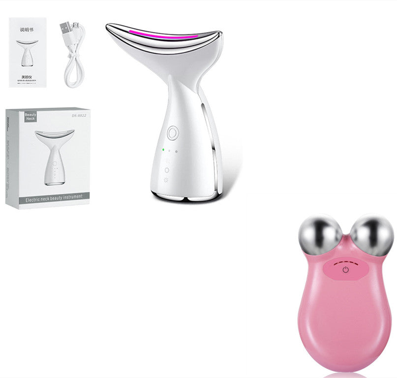 EMS Microcurrent Neck & Face Beauty Device – LED Photon Therapy for Skin Tightening - Skin Care Tools | Buy Online in UK