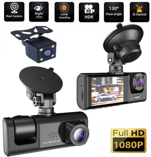 HD 1080P Three-Record Driving Recorder – Front, Rear & Inside Car Camera - Dash Video Cameras | Buy Online in UK