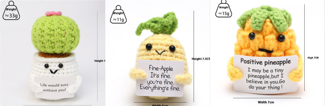 Wool Crocheted Positive Energy Potato Facial Expression Package – Wool Fruit - Stuffed Animals | Buy Online in UK