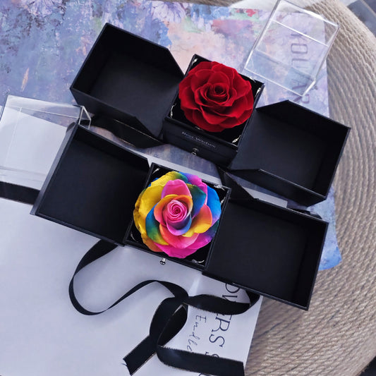 Eternal Flower Jewelry Box with Hidden Necklace Gift