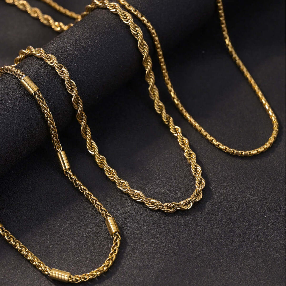 Buy Fashionable stainless steel thick necklace and twisted long necklace in UK - High Quality