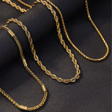 Buy Fashionable stainless steel thick necklace and twisted long necklace in UK - High Quality