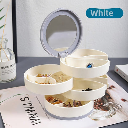 4-Layer Jewelry Box with Makeup Mirror & 360-Degree Rotation - Jewelry Boxes | Buy Online in UK