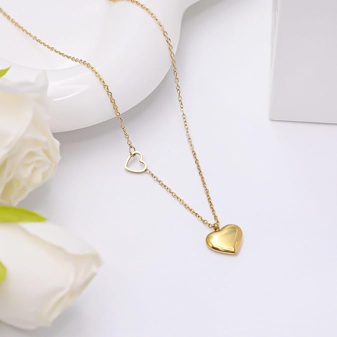 Buy Rose Gold Heart Necklace with White Zircon – Elegant Gift for Her in UK - High Quality Necklaces