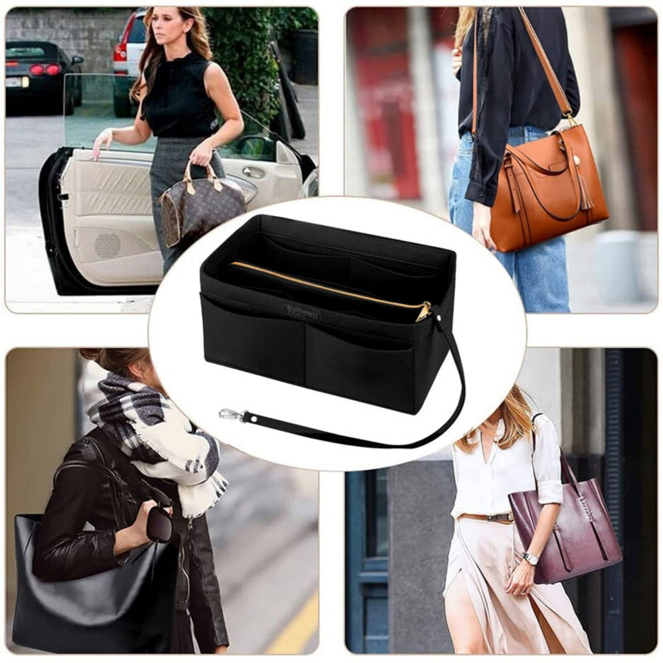 Women Ace Organizer Handbag Felt Travel Bag Insert Liner Makeup Organiser Pouch - Handbag & Wallet Accessories | Buy Online in UK