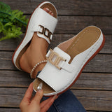 Ins Chain Wedges Sandals Summer Fashion Platform Peep-toed Slides Slippers Outdoor Thick Bottom Roman Shoes For Women