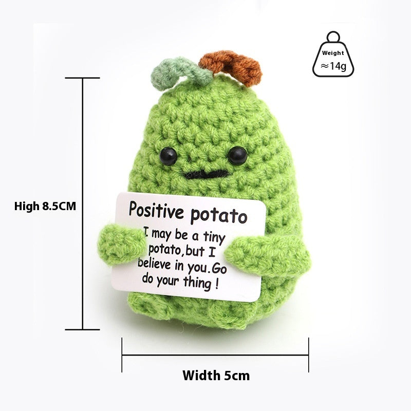 Wool Crocheted Positive Energy Potato Facial Expression Package – Wool Fruit - Stuffed Animals | Buy Online in UK