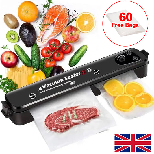 Vacuum Food Sealer Automatic Manual Sealer With 60 Bags UK - Vacuum Sealers | Buy Online in UK