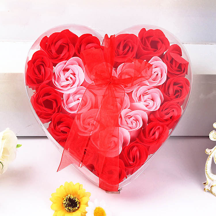 Rose-scented soap heart-shaped gift box - Artificial Flowering Plants | Buy Online in UK
