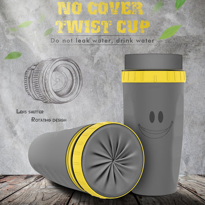 Portable Twist Tumbler – Double‑Insulated No‑Cover Cup with Straw for Children & Adults - Tumblers | Buy Online in UK