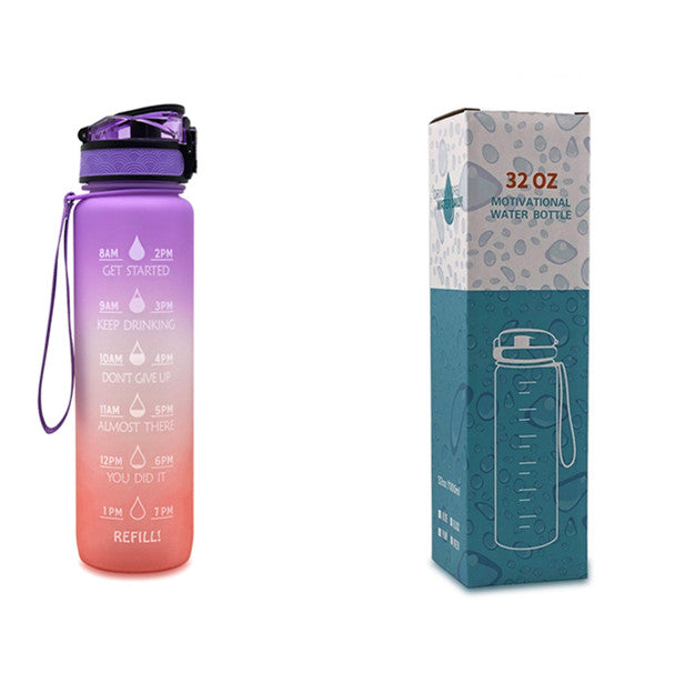 1L Tritan Motivational Water Bottle with Time Marker – Leakproof Sports Bottle (UK) - Water Bottles | Buy Online in UK