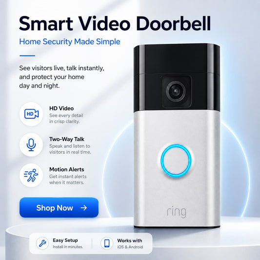 Ring Battery Video Doorbell – Satin Nickel