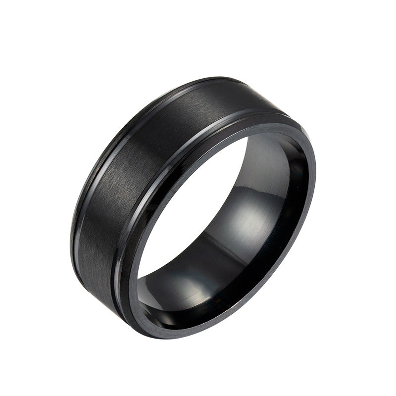 Men's Wedding Rings Black Silver Gold Pure 8MM Rings