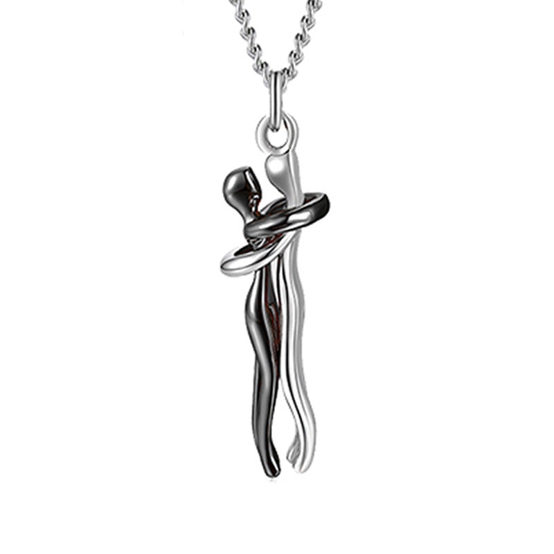 Love Hug Necklace Unisex Men Women Couple Jewelry Simple Temperament Clavicle Chain Valentine's Day Lover Gift