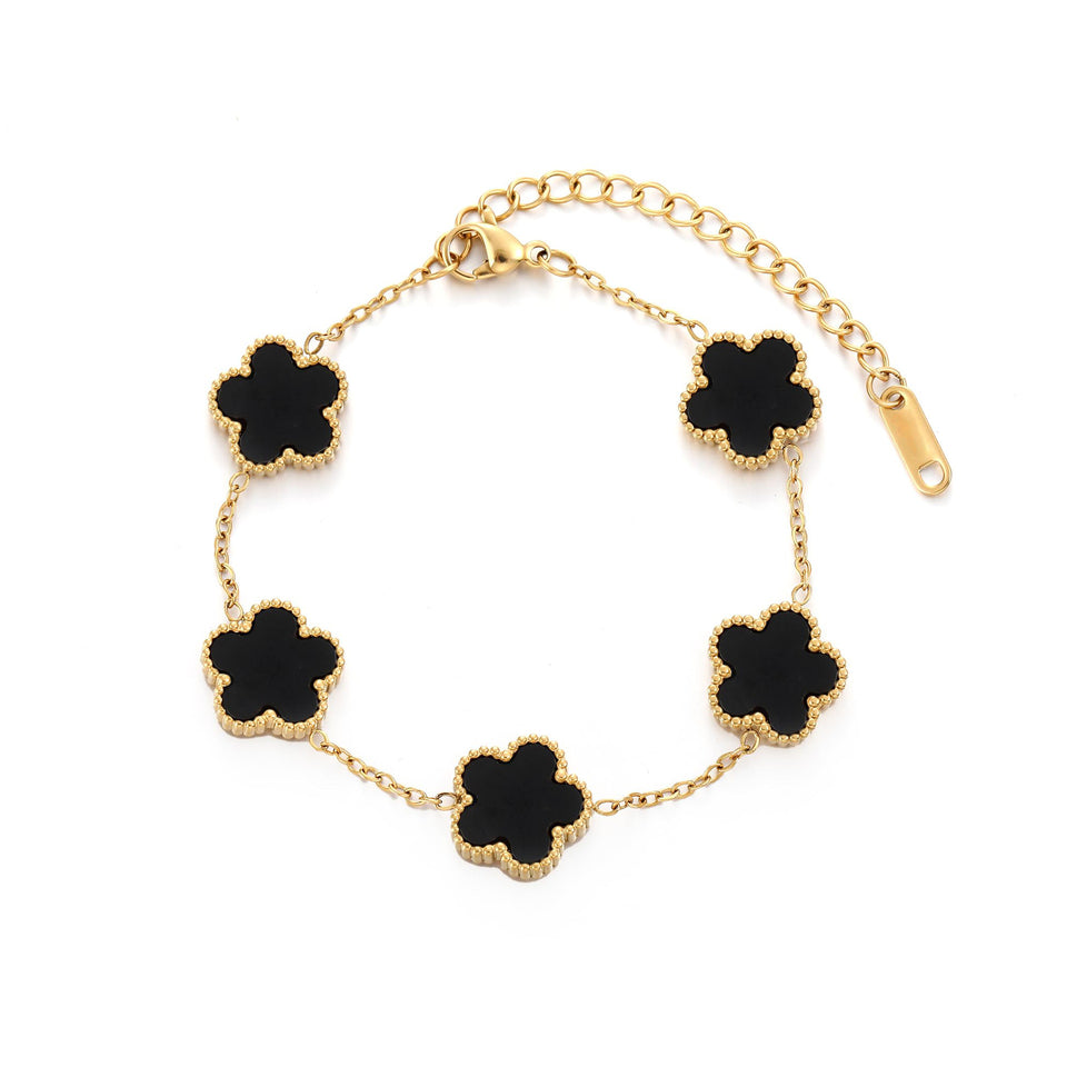 Clover Five-Petal Bracelet Jewelry – Lucky Flower Charm Bracelet for Women