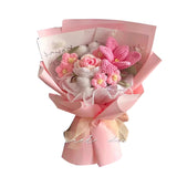 Rose and tulip knitted bouquet - Artificial Flowering Plants | Buy Online in UK