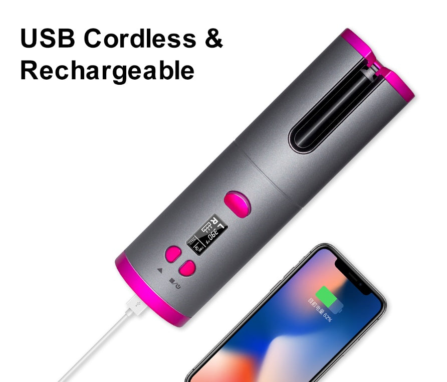 USB Wireless Curling Iron – Multifunctional Charging Curler for Effortless Curls - Curling Irons | Buy Online in UK