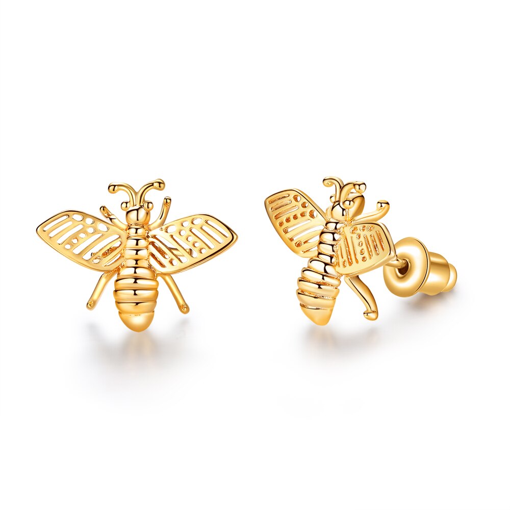 3 Styles Korean Inlaid Crystal Rhinestone Bee Earings For Women