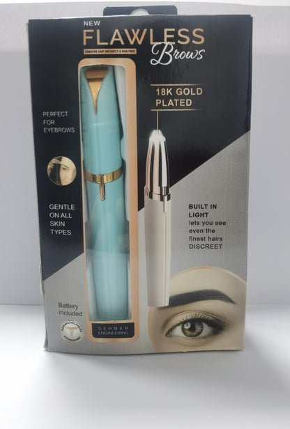 Mini Electric Eyebrow Trimmer & Lipstick Brows Pen – Painless Hair Remover with LED Light - Trimmers | Buy Online in UK