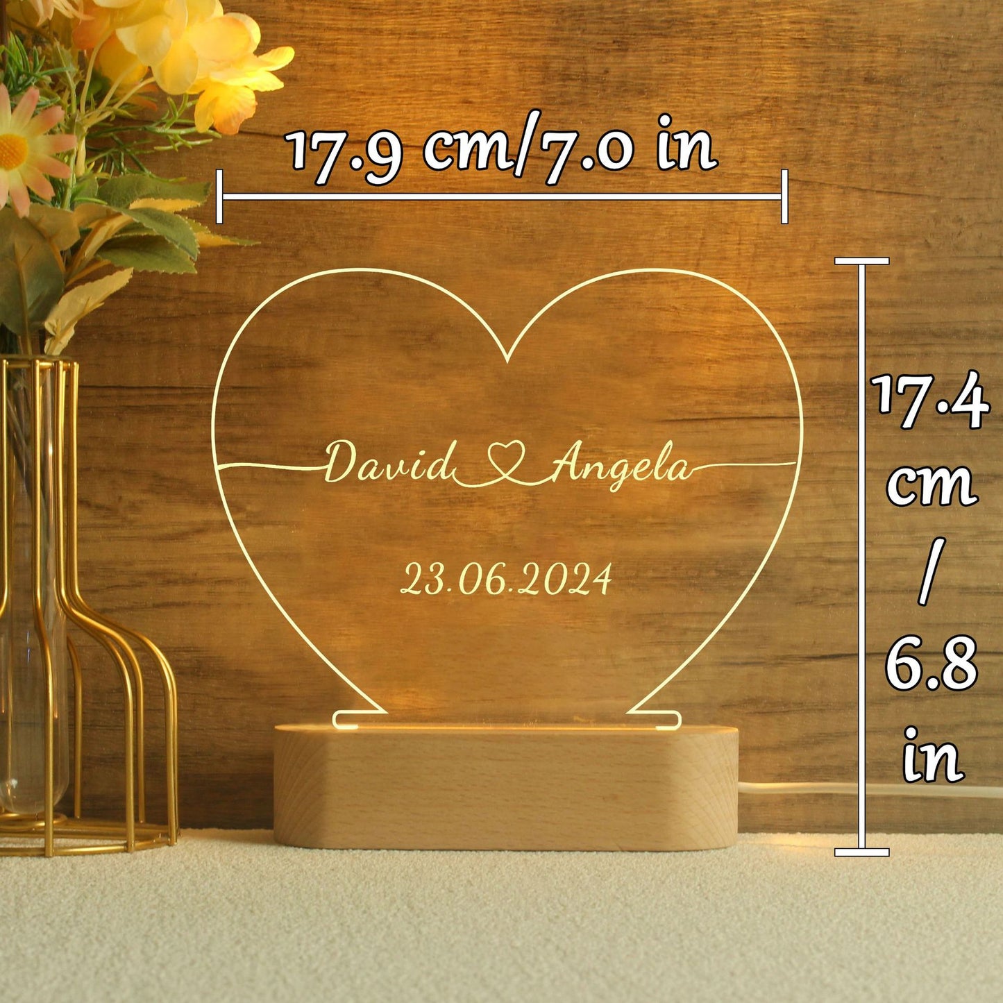 Heart-shaped night light