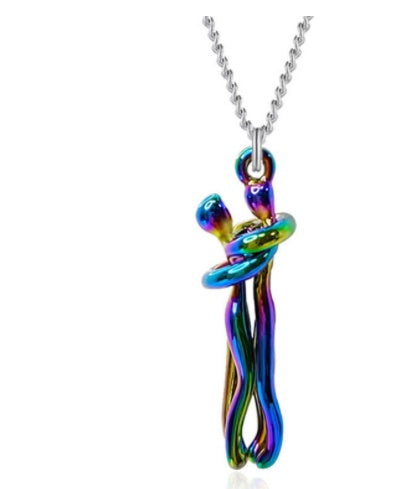 Love Hug Necklace Unisex Men Women Couple Jewelry Simple Temperament Clavicle Chain Valentine's Day Lover Gift