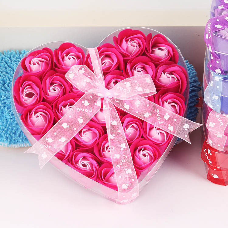 Rose-scented soap heart-shaped gift box - Artificial Flowering Plants | Buy Online in UK