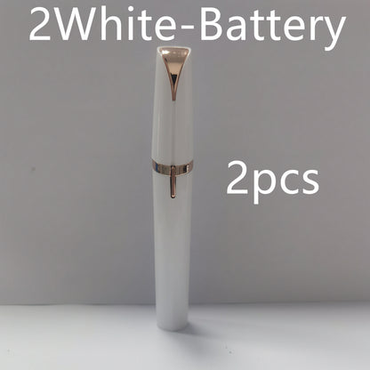 Mini Electric Eyebrow Trimmer & Lipstick Brows Pen – Painless Hair Remover with LED Light - Trimmers | Buy Online in UK