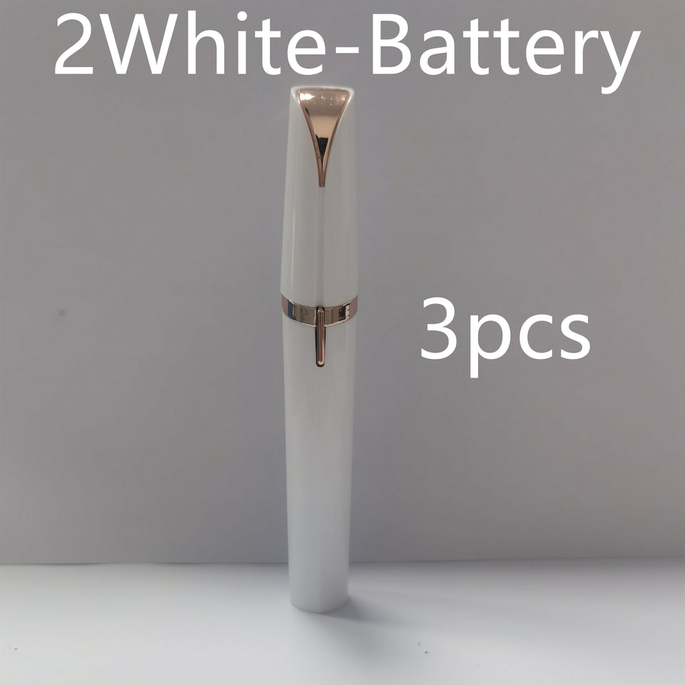 Mini Electric Eyebrow Trimmer & Lipstick Brows Pen – Painless Hair Remover with LED Light - Trimmers | Buy Online in UK