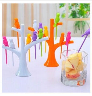 Food Picks For Kids Plastic Fruit Fork Tree Birds Dessert Fork Set Vegetable Food Cocktail Picks Dinnerware Food Decoration - Food Sticks | Buy Online in UK