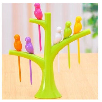 Food Picks For Kids Plastic Fruit Fork Tree Birds Dessert Fork Set Vegetable Food Cocktail Picks Dinnerware Food Decoration - Food Sticks | Buy Online in UK