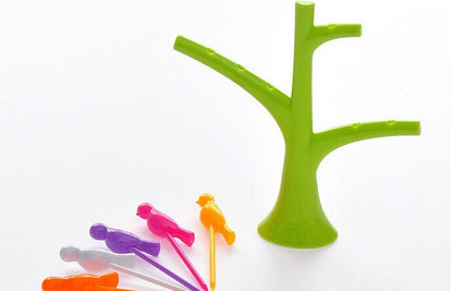 Food Picks For Kids Plastic Fruit Fork Tree Birds Dessert Fork Set Vegetable Food Cocktail Picks Dinnerware Food Decoration - Food Sticks | Buy Online in UK