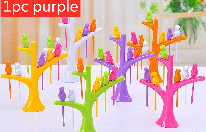 Food Picks For Kids Plastic Fruit Fork Tree Birds Dessert Fork Set Vegetable Food Cocktail Picks Dinnerware Food Decoration - Food Sticks | Buy Online in UK