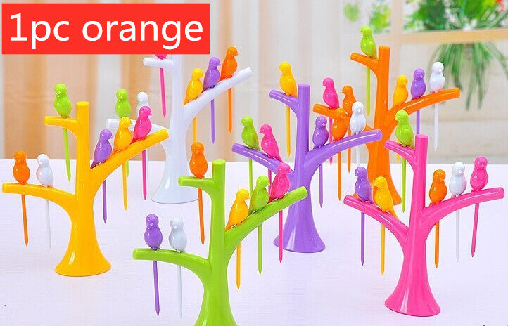 Food Picks For Kids Plastic Fruit Fork Tree Birds Dessert Fork Set Vegetable Food Cocktail Picks Dinnerware Food Decoration - Food Sticks | Buy Online in UK