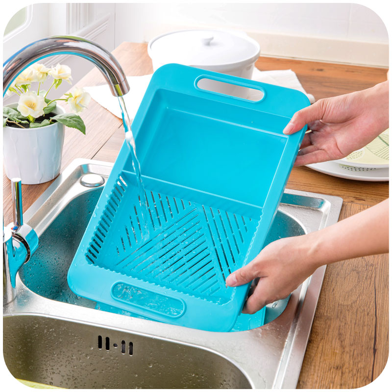 Multifunction Kitchen Chopping Board with Sink & Drain Basket – 3‑in‑1 Cutting, Washing & Storage Tool - Cutting Boards | Buy Online in UK