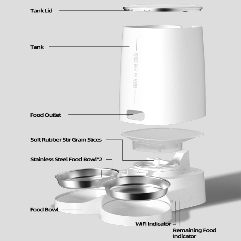 4L Automatic Pet Feeder Cat Food Dispenser Accessorie - Automatic Feeders | Buy Online in UK