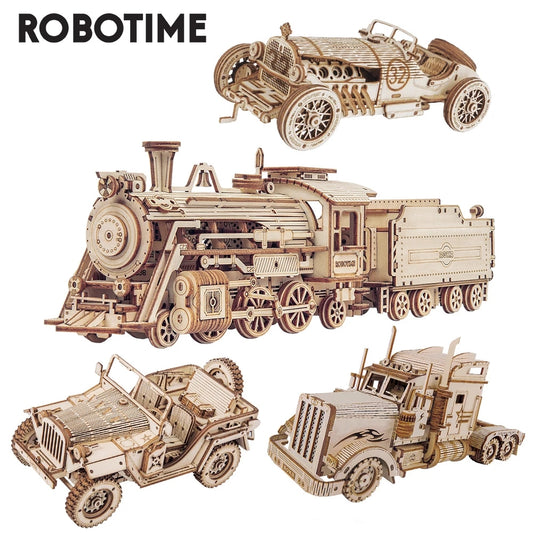 Robotime ROKR Train Model 3D Wooden Puzzle Toy Assembly L - Construction Set Toys | Buy Online in UK