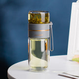 Double Wall Glass Water Bottle with Tea Infuser – Leakproof - Water Bottles | Buy Online in UK