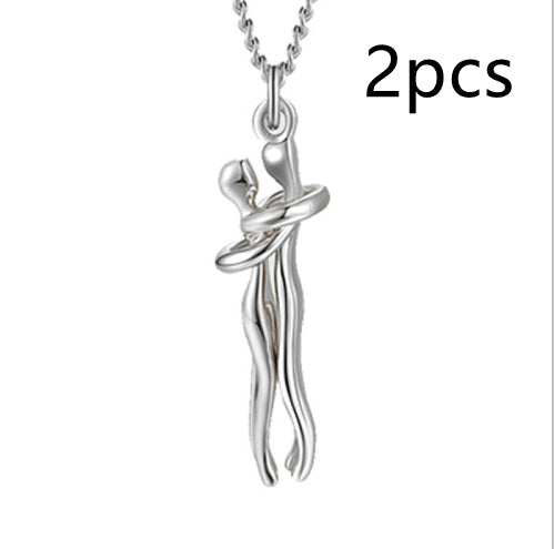Love Hug Necklace Unisex Men Women Couple Jewelry Simple Temperament Clavicle Chain Valentine's Day Lover Gift