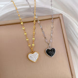 Extremely Simple Double-sided Heart-shaped Furnace Necklace