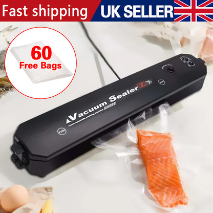 Vacuum Food Sealer Automatic Manual Sealer With 60 Bags UK - Vacuum Sealers | Buy Online in UK