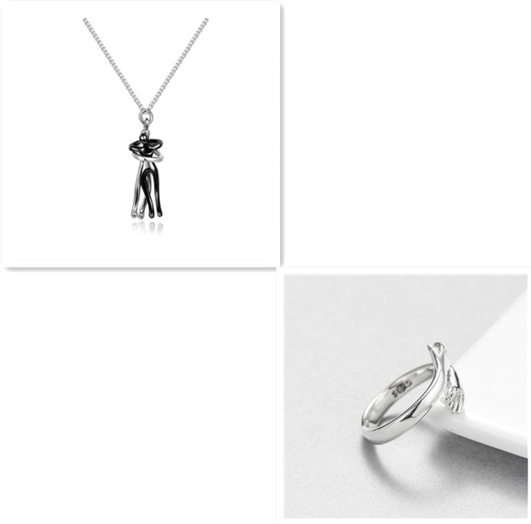 Love Hug Necklace Unisex Men Women Couple Jewelry Simple Temperament Clavicle Chain Valentine's Day Lover Gift