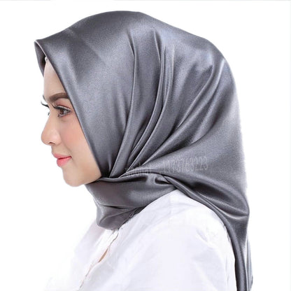 Satin Imitation Silk Scarf Shawl Ladies Headscarf