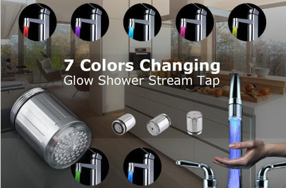 Creative LED Light‑Up Faucet – Temperature‑Sensing Kitchen & Bathroom Tap Nozzle - Faucet Accessories | Buy Online in UK