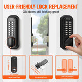 Mechanical Keyless Entry Door Lock, 14 Digit Keypad, Outdoor Gate Door Locks Set